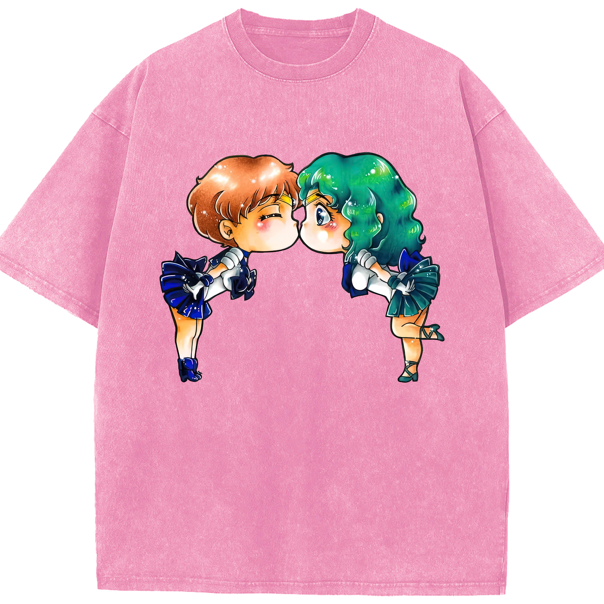 （画像用） 美少女戦士セーラームーン 天王はるか Sailor Moon Tenoh Haruka 綿100% ヴィンテージ風 半袖Tシャツ（フロントプリント）